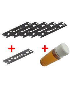 Pack 30mm : 5 chrome blades + 1 carbide blade + special oil
